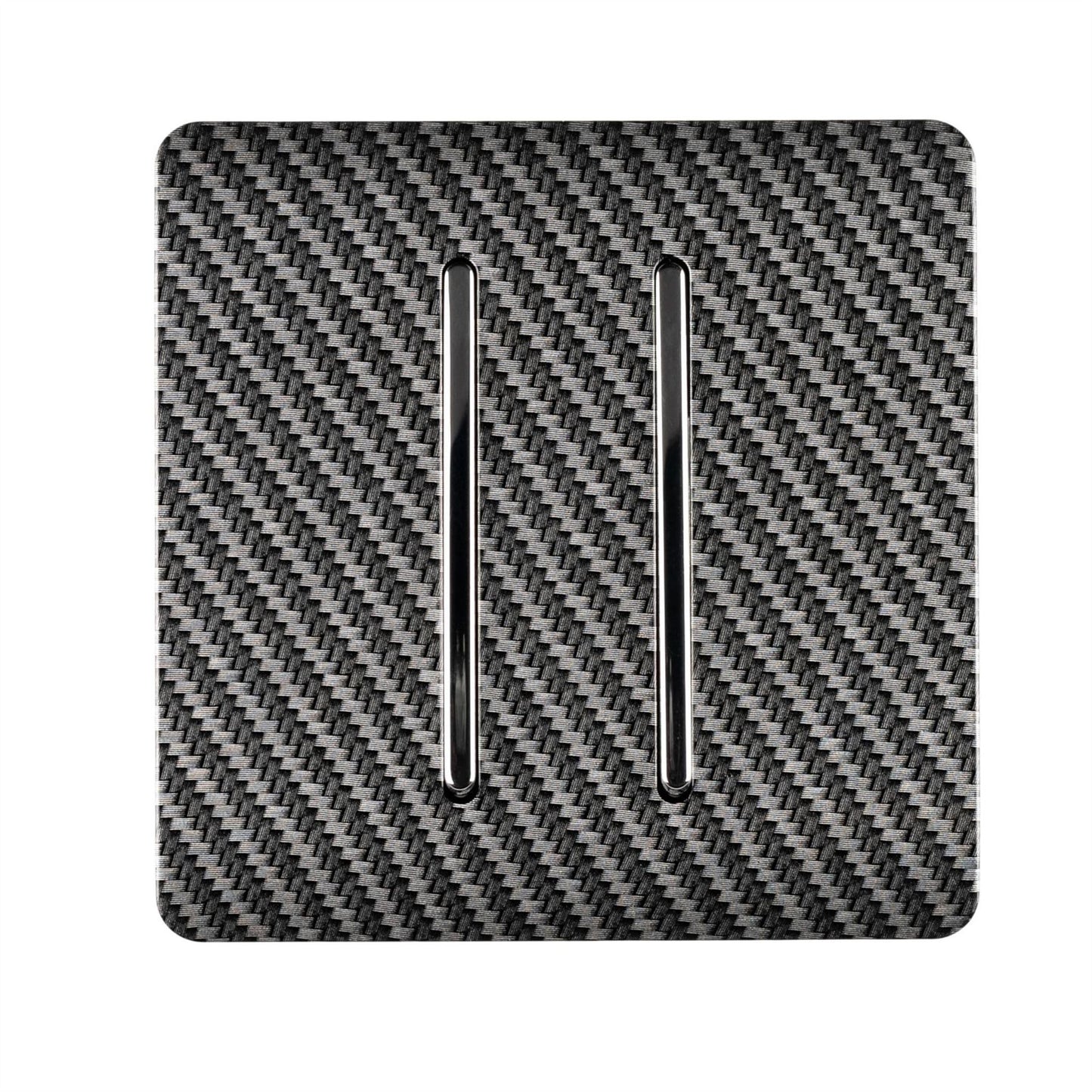 Trendi Switch 2 Gang 1 or 2 way Rocker Modern Designer Light Switch in Carbon Fibre