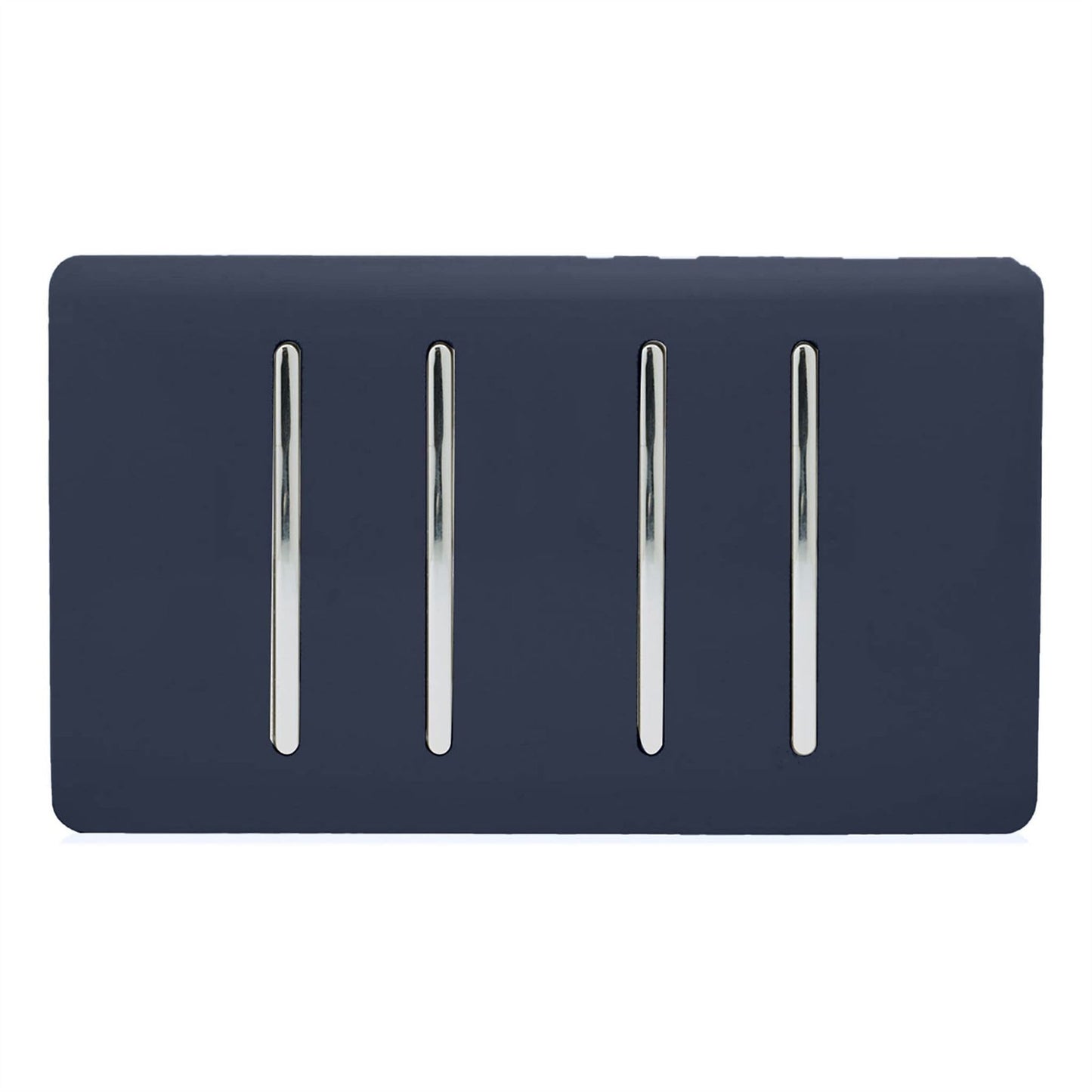 Trendi Artistic Modern Glossy 4 Gang 2 Way  Rocker Double Plate Tactile Light Switch Navy