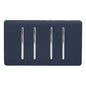 Trendi Artistic Modern Glossy 4 Gang 2 Way  Rocker Double Plate Tactile Light Switch Navy