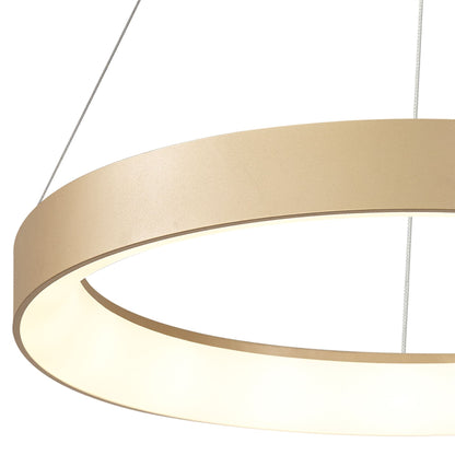 Mantra Fusion Niseko Ring Pendant 45cm 30W LED, 3000K-6000K Tuneable, 2100lm, Remote Control, Gold, 3yrs Warranty