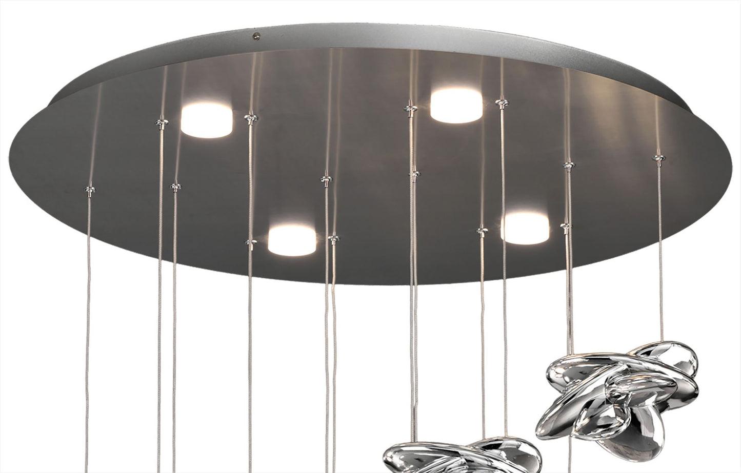 Mantra M5901 Nido Pendant 75cm Round 7 + 4 Lights 42W + 20W LED 3000K, 5080lm, Chrome, 3yrs Warranty