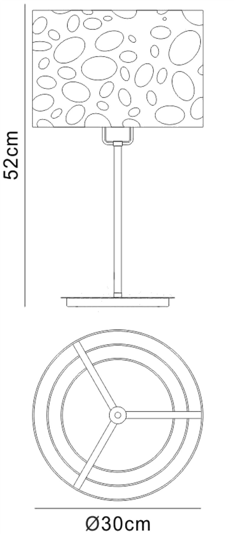 Mantra Lupin Table Lamp 1 Light E27, Gloss Black/White Acrylic/Polished Chrome, CFL Lamps INCLUDED
