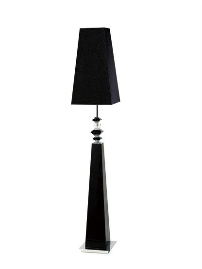 Diyas Home (DH) Galata Floor Lamp 1 Light E27 with Black Shade Black/Crystal
