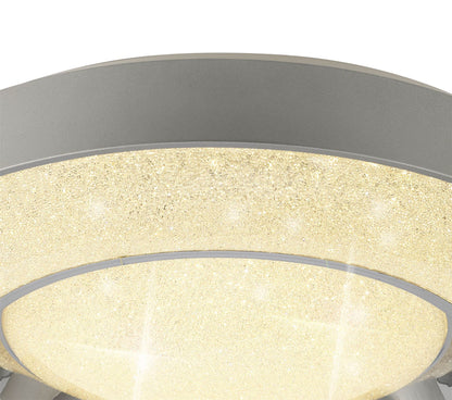 Mantra Fusion Santorini 52cm Ceiling 36W LED with Remote Control 3000K-6000K, 2400lm, Polished Chrome/Silver, 3yrs Warranty Ceiling