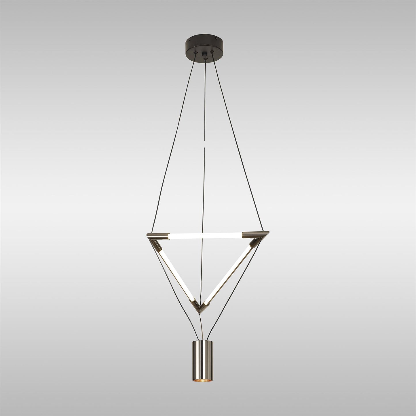 Mantra Electra Small Pendant 7W + 14W LED, 3000K, 1600lm, Black/Black Chrome/White Acrylic, 3yrs Warranty