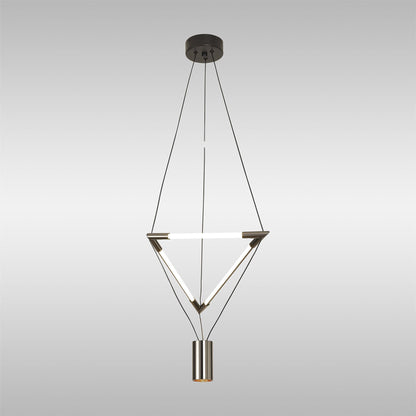 Mantra Electra Small Pendant 7W + 14W LED, 3000K, 1600lm, Black/Black Chrome/White Acrylic, 3yrs Warranty