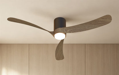 Nemo II L 1.3m 19W LED Dimmable Ceiling Light With Built-In 32W DC Fan, 3000-5000K Remote Control, 3800lm, Walnut/Black, 5yrs Warranty