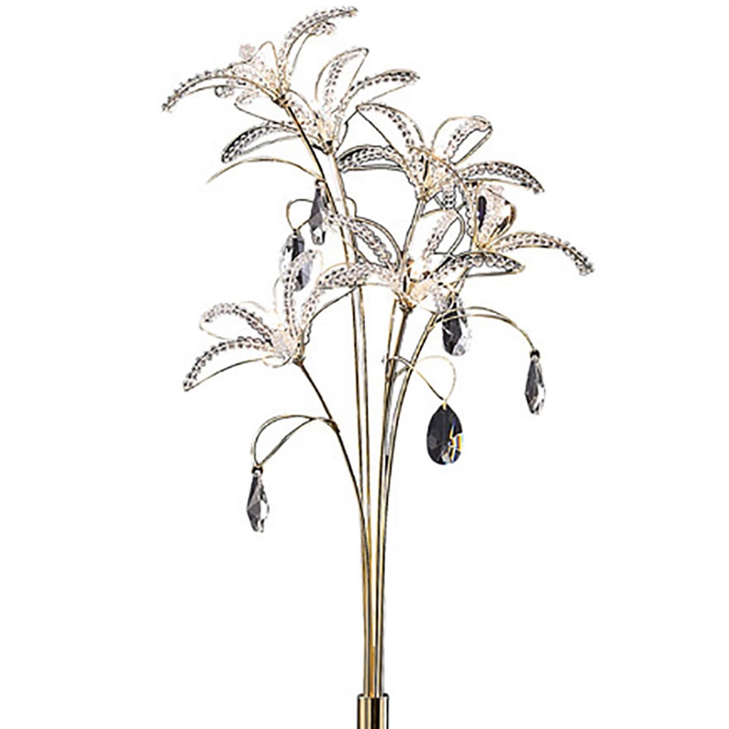Diyas Kenzo Floor Lamp 6 Light G4 French Gold/Crystal, NOT LED/CFL Compatible