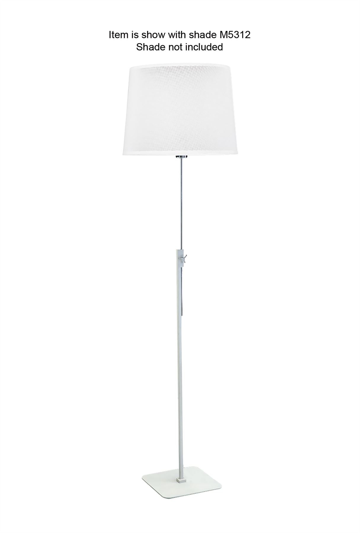 Mantra Habana Floor Lamp Telescopic 1 Light WITHOUT SHADE E27, Matt White/Polished Chrome