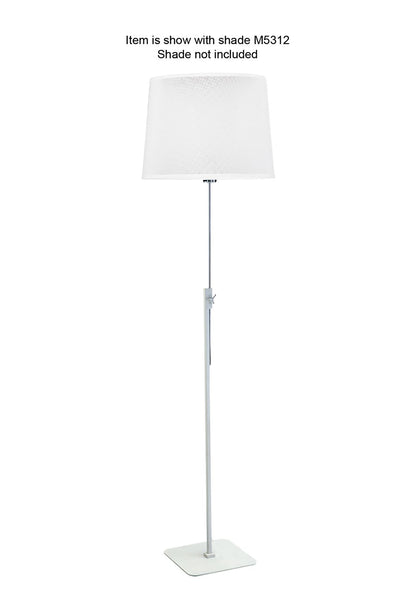 Mantra Habana Floor Lamp Telescopic 1 Light WITHOUT SHADE E27, Matt White/Polished Chrome