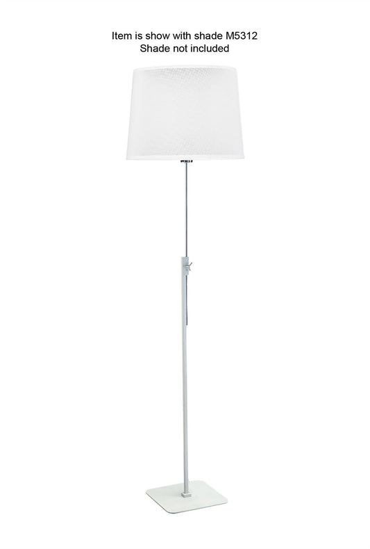 Mantra Habana Floor Lamp Telescopic 1 Light WITHOUT SHADE E27, Matt White/Polished Chrome