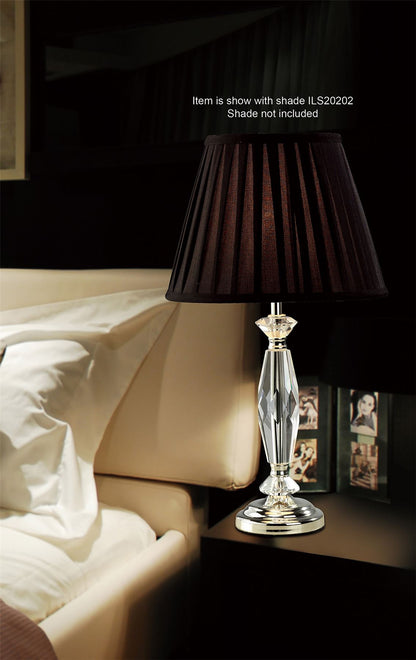 Diyas Nexon Crystal Table Lamp WITHOUT SHADE 1 Light E14 Silver Finish
