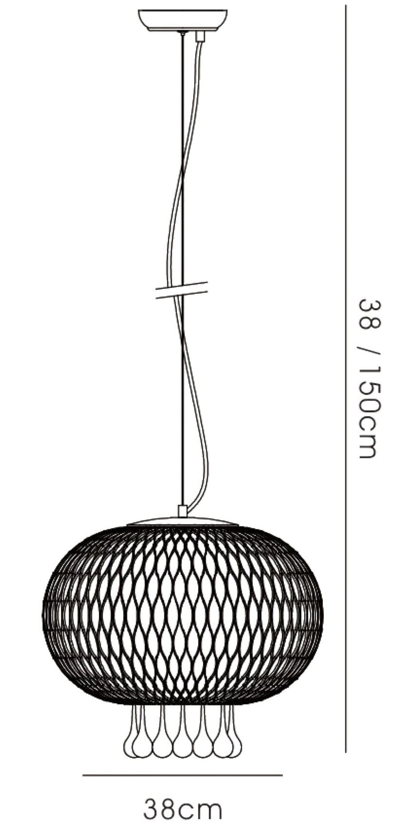 Diyas Chelsie 38cm Large  1 Light E27 Polished Chrome/Clear Beaded Glass Ceiling Pendant Light Fitting