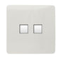 Trendi  Telephone Socket + Cat 5e & Cat 6 RJ45 PC Socket White ART-TLP+PCWH