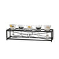 Diyas Home (DH) Tessa Candle Holder 5 Black/Clear Glass Art