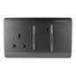 Trendi Artistic Modern Glossy 45 A Cooker Switch & Plug Socket Inc Neon Insert Charcoal