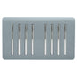 Trendi Artistic Modern Glossy 8 Gang 2 Way Rocker  Double Plate Tactile Light Switch Cool Grey