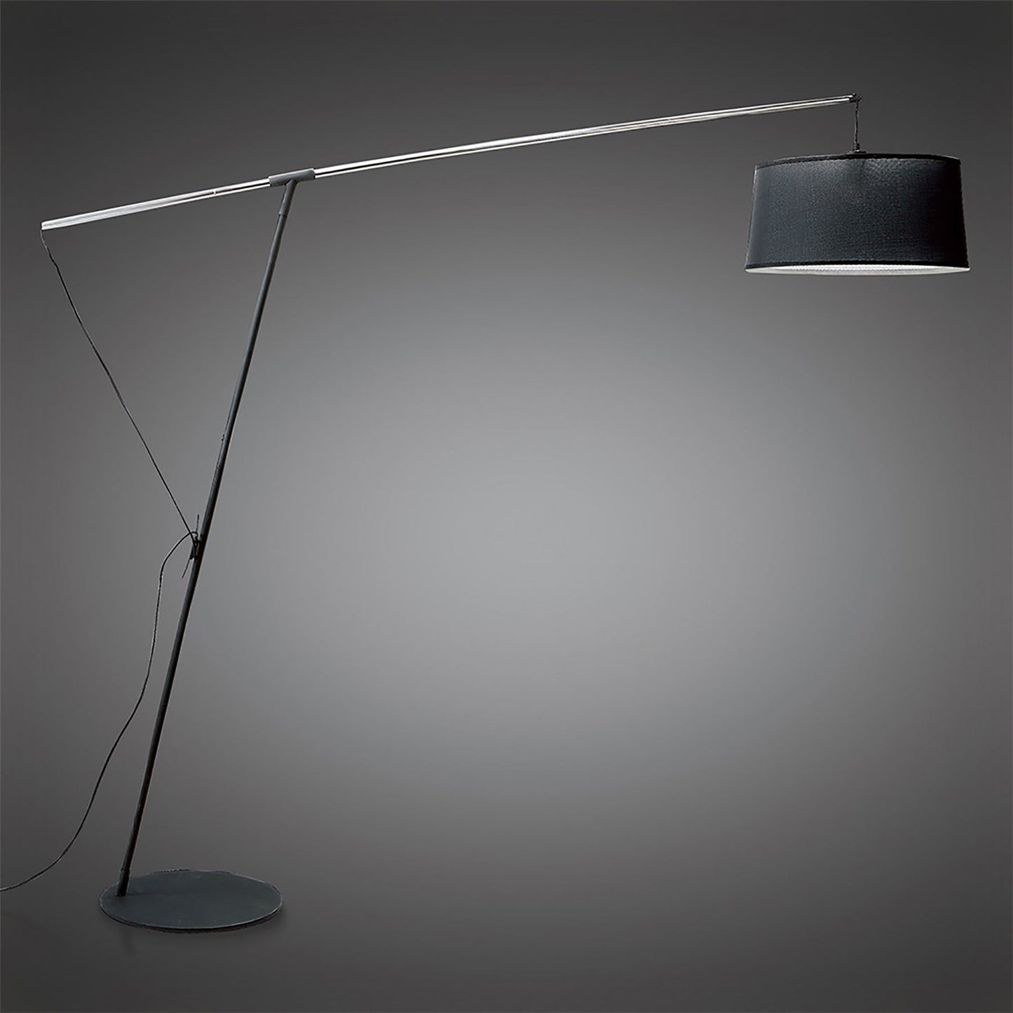 Mantra M4968 Nordica Floor Lamp E27 with Black Shade, Black/Polished Chrome - M4968/WS
