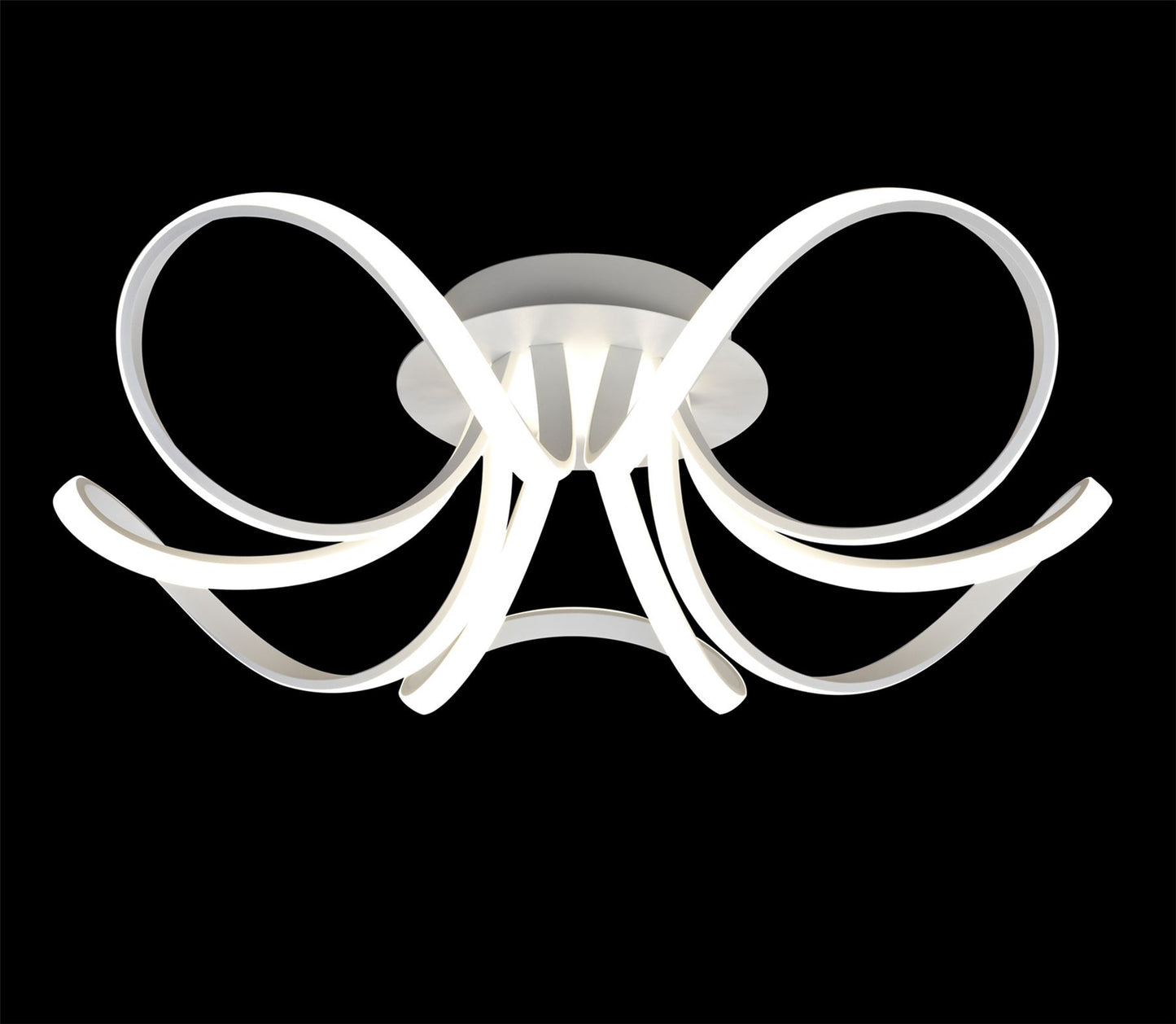 Mantra Knot Led Blanco M6037 Knot Blanco Ceiling 74cm Round 5 Looped Arms 60W LED 2800K, 4800lm, Dimmable, White/Frosted Acrylic, 3yrs Warranty - M6037 Ceiling