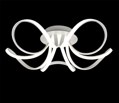 Mantra Knot Led Blanco M6037 Knot Blanco Ceiling 74cm Round 5 Looped Arms 60W LED 2800K, 4800lm, Dimmable, White/Frosted Acrylic, 3yrs Warranty - M6037 Ceiling