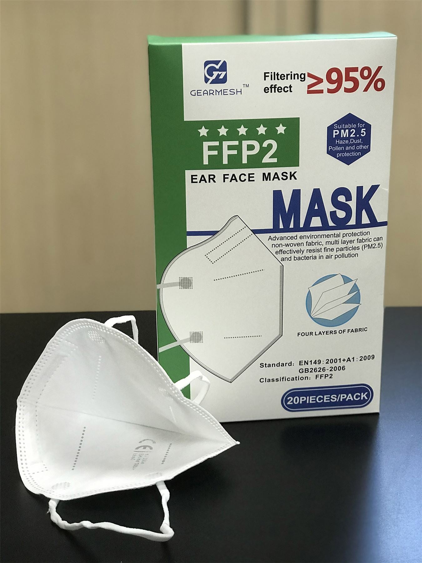 Deco Additions KN95/FFP2 4 Layer Mask, (2 Packs 10) High Standard PP Non-Woven Fabrics, Effectively Resist Fine Particles (PM2.5) >=95%, Breathable & Comfortable.