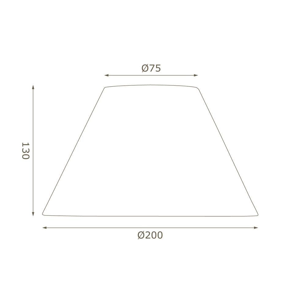 Oaks Lighting S501/8 Cotton Coolie Lampshade 200mm - Reversable Gimbal Light Shade - Cream