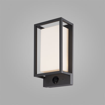 Mantra Fusion Meribel Camera/WIFI/CCT Wall Light with APP Control, 9W LED, 2700-6000K, 530lm, IP54, Graphite, 3yrs Warranty