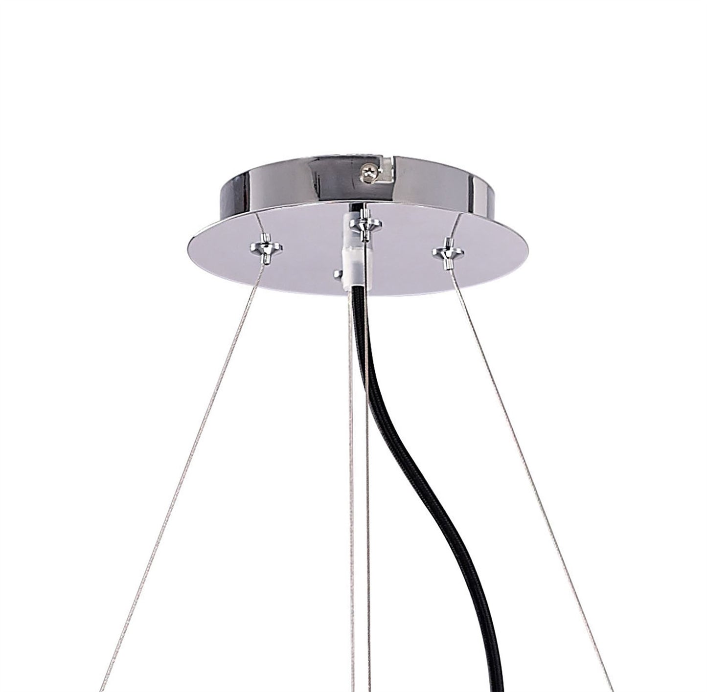 Mantra M1552 Ora Pendant 8 Twisted Round Light E27, Gloss Black/White Acrylic/Polished Chrome