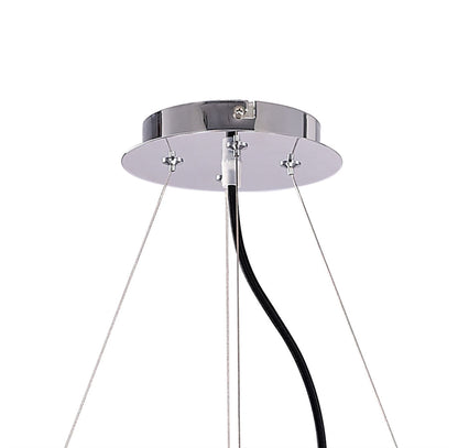 Mantra M1552 Ora Pendant 8 Twisted Round Light E27, Gloss Black/White Acrylic/Polished Chrome