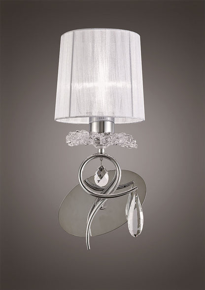 Mantra M5277 Louise Wall Light 1 Light E27 with White Shade Polished Chrome/Clear Crystal