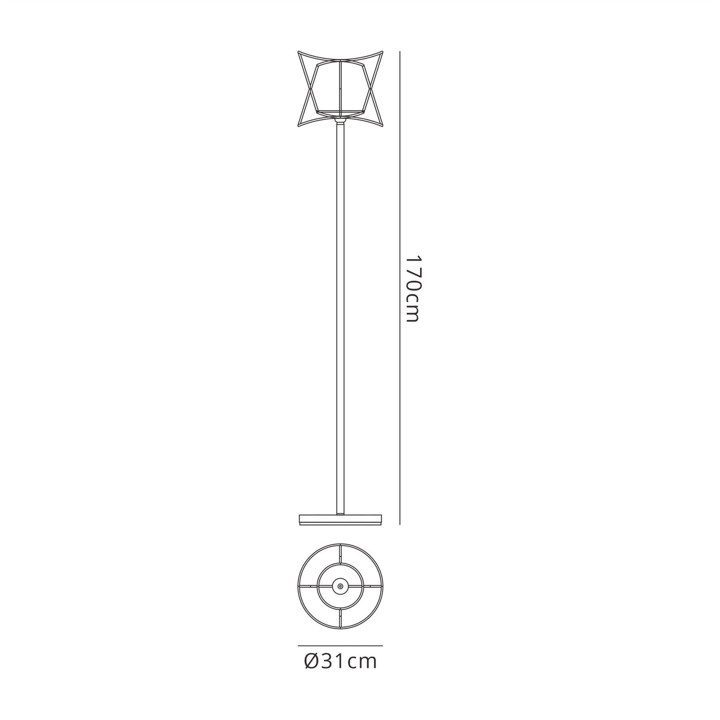 Mantra Fusion Polinesia Floor Lamp, 1 x E27, IP44, Beige Oscu, 2yrs Warranty