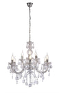 Deco Floria Chandelier with Acrylic Sconce & Acrylic Droplets 6+3 Light E14 Polished Chrome Finish