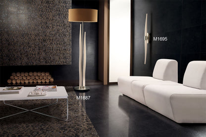 Mantra Estalacta Wall Light 2 Light GU10 Line Indoor/Outdoor, Silver/Opal White