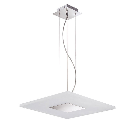 Mantra Fusion Notte Pendant 28W LED Square 3000K, 1700lm, Polished Chrome/Frosted Acrylic, 3yrs Warranty
