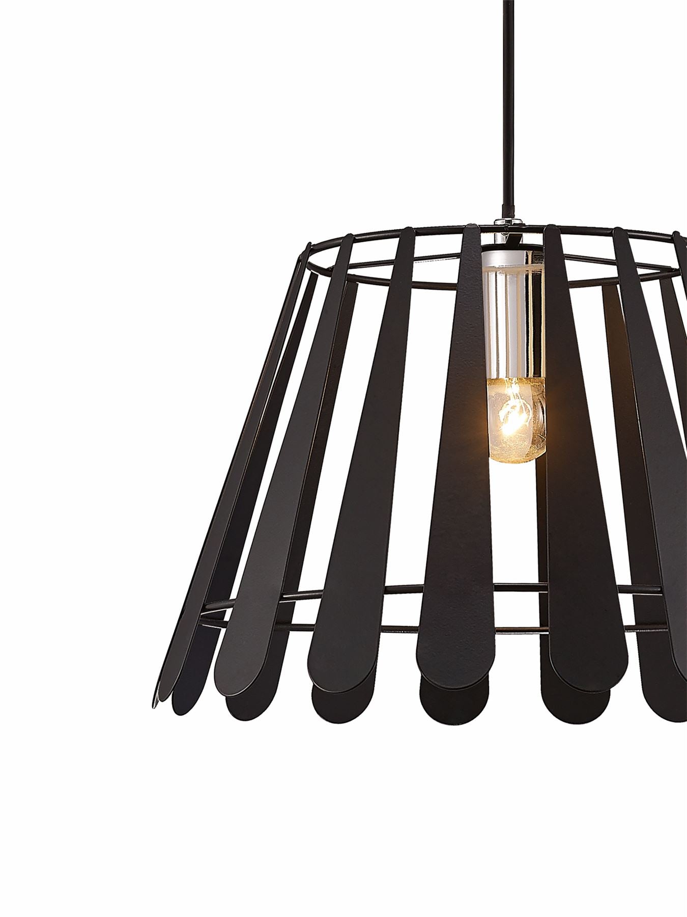 Deco Somerset Pendant 1 Light E27 Black/Polished Chrome