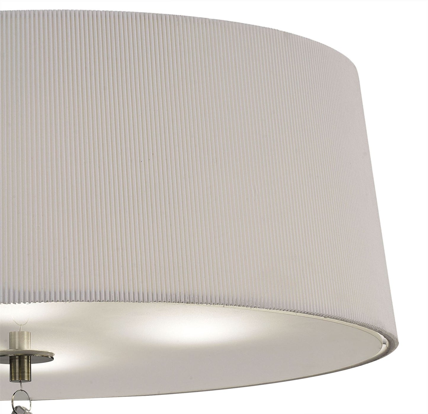 Mantra Mara 55cm Flush Ceiling 4 Light E27 Round, Antique Brass with Ivory White Shade