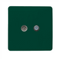 Trendi Switch Dark Forest Green TV Coaxial & F-Type Satellite Socket - Screwless