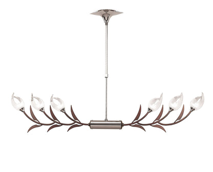 Mantra Holland Telescopic Linear Pendant Line 6 Light G9, Polished Chrome, Wenge