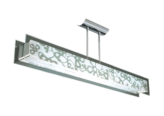 Mantra Euphoria Semi Flush 2 Light T5, Polished Chrome, Opal White Glass, NOT LED, CFL Compatible