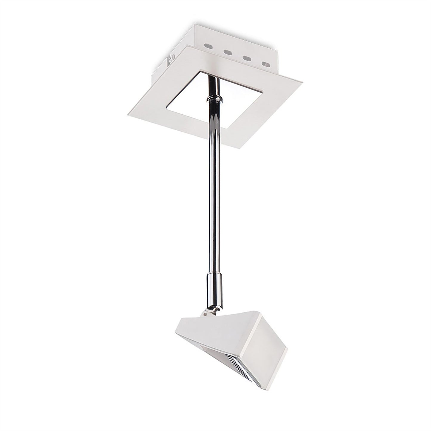 Mantra Fusion Filippo Telescopic Spot Light 1 Light 5W 3000K, 450lm, Matt White/Polished Chrome, 3yrs Warranty