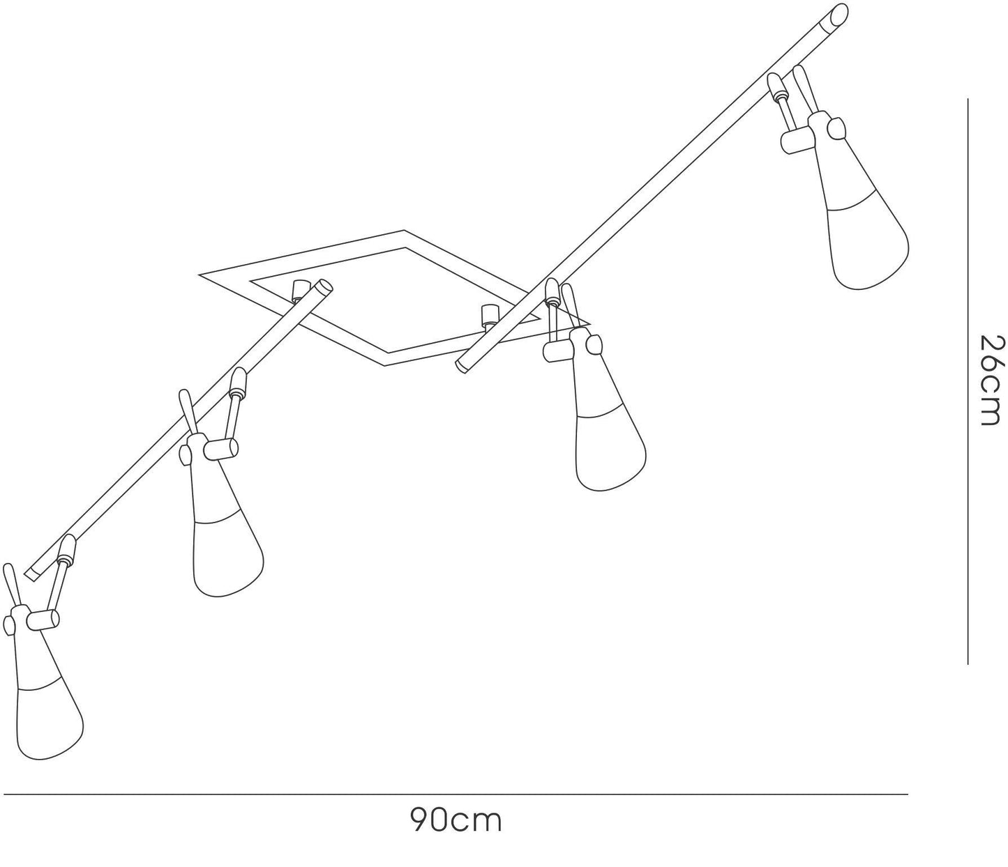 Diyas Diama On Linear Bar G9 4 Light G9 Nickel/Polished Chrome/Opal Glass