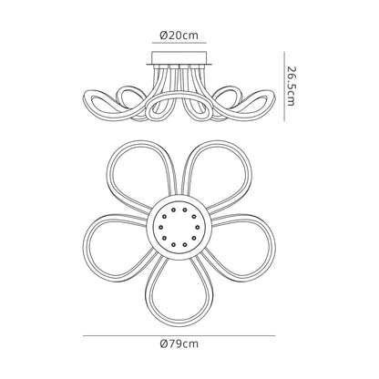 Mantra Knot LED II Knot II Ceiling Light, 60W LED, 3000K, 4500lm, IP20, Chrome, 3yrs Warranty