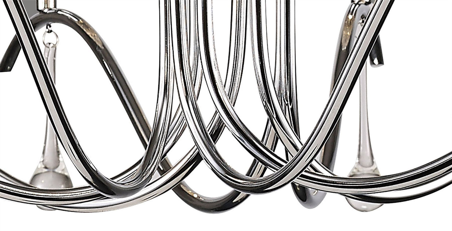 Diyas Chelsie 78cm  8 Light G9 Polished Chrome/Clear Beaded Glass Ceiling Pendant Light Fitting