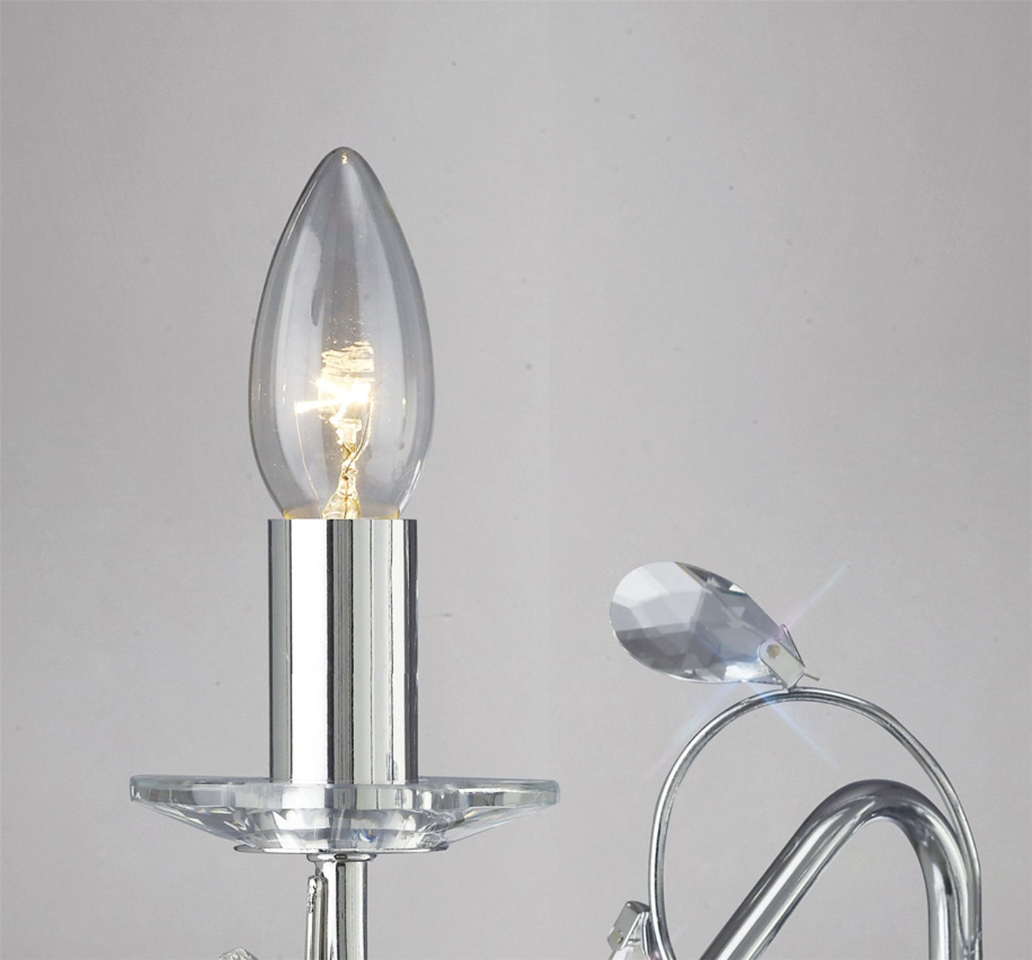 Diyas Willow Wall Light WITHOUT SHADE 2 Light E14 Polished Chrome/Crystal