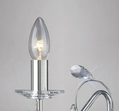 Diyas Willow Wall Light WITHOUT SHADE 2 Light E14 Polished Chrome/Crystal