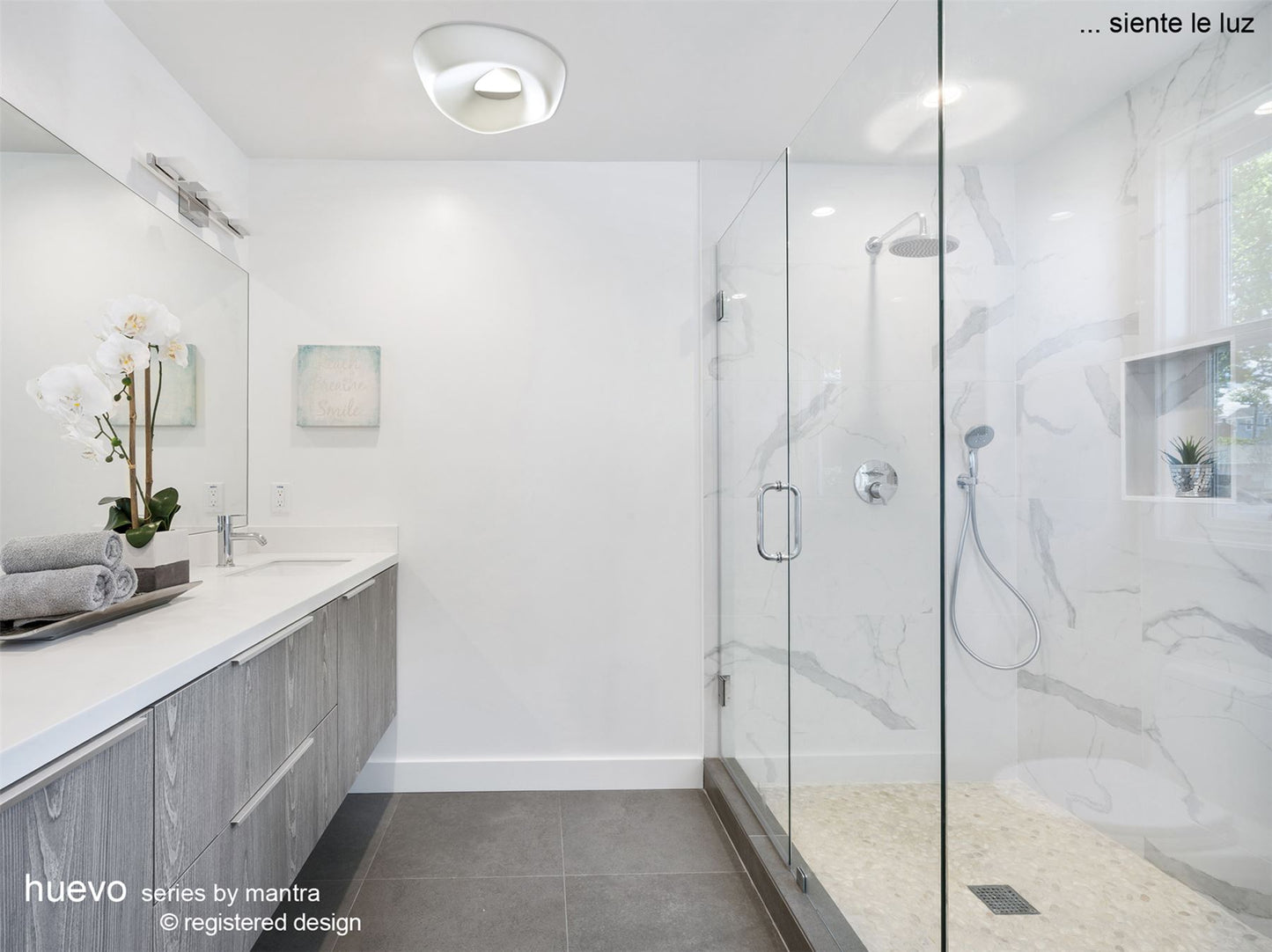 Mantra M1334 Huevo Ceiling 5 Light E27 Outdoor IP44, Polished Chrome/Opal White