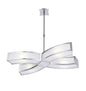 Mantra M0404 Duna Rectangular Telescopic Semi Flush Convertible 4 Light E27, Polished Chrome/White Acrylic, CFL Lamps INCLUDED