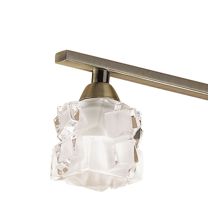 Mantra M1867 Ice Linear Pendant 4 Light G9 ECO Bar, Antique Brass