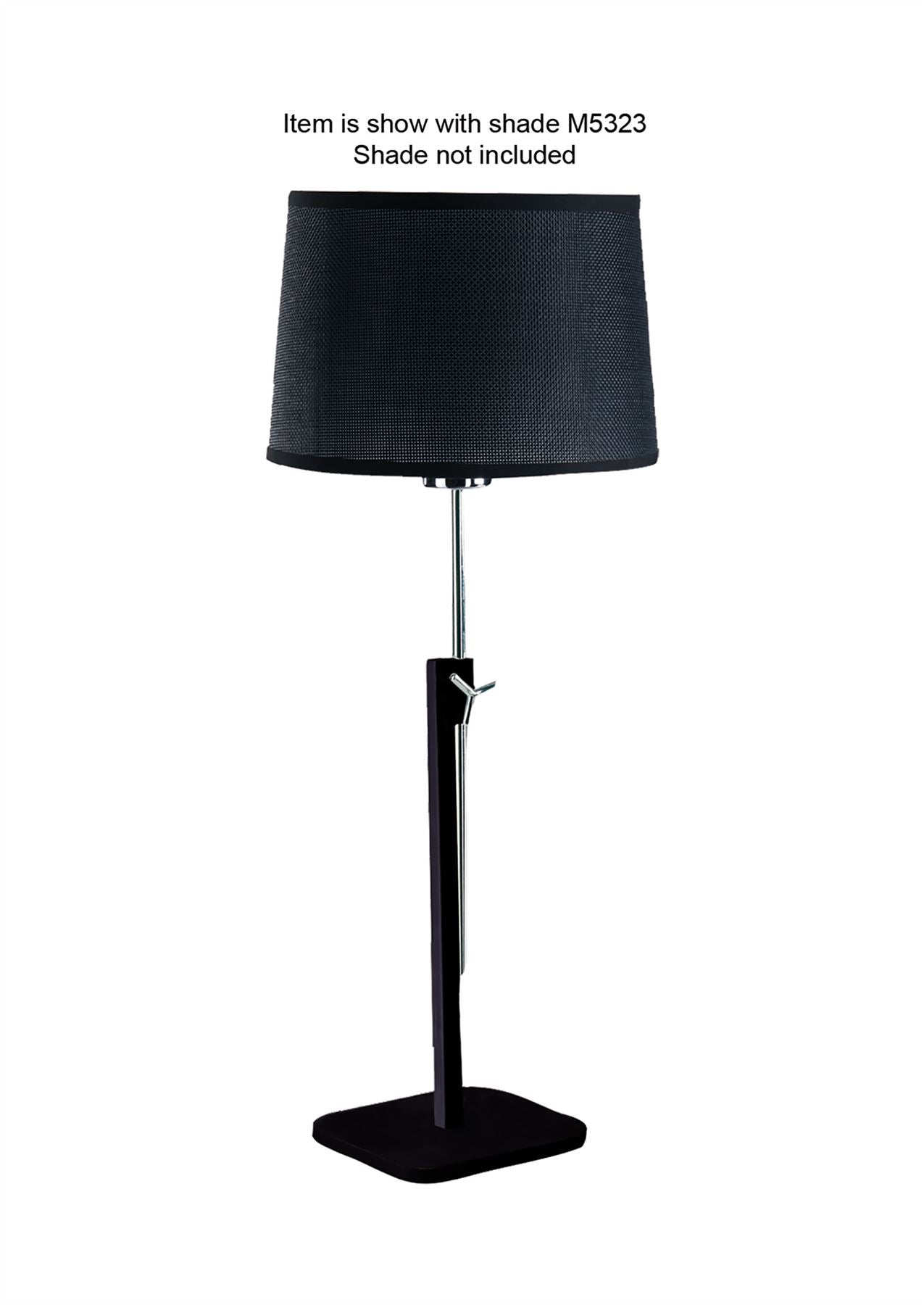 Mantra M5321 Habana Table Lamp Telescopic WITHOUT SHADE 1 Light E27 Black/Polished Chrome