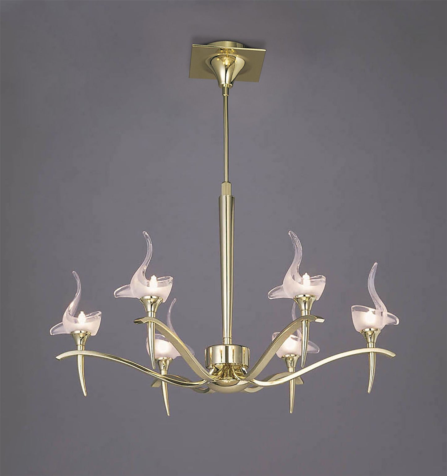 Mantra Viena 61cm Telescopic Pendant Round 6 Light G9, Polished Brass